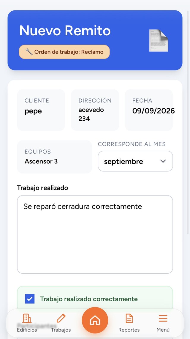 Captura de la app Ascento